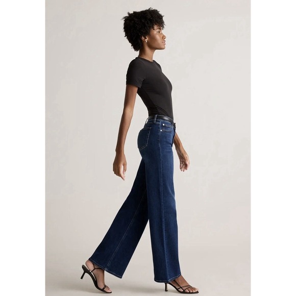 QUINCE Women Bella Stretch Relaxed Wide Leg  Jeans in Midnight Blue 29 NEW - Picture 4 of 10